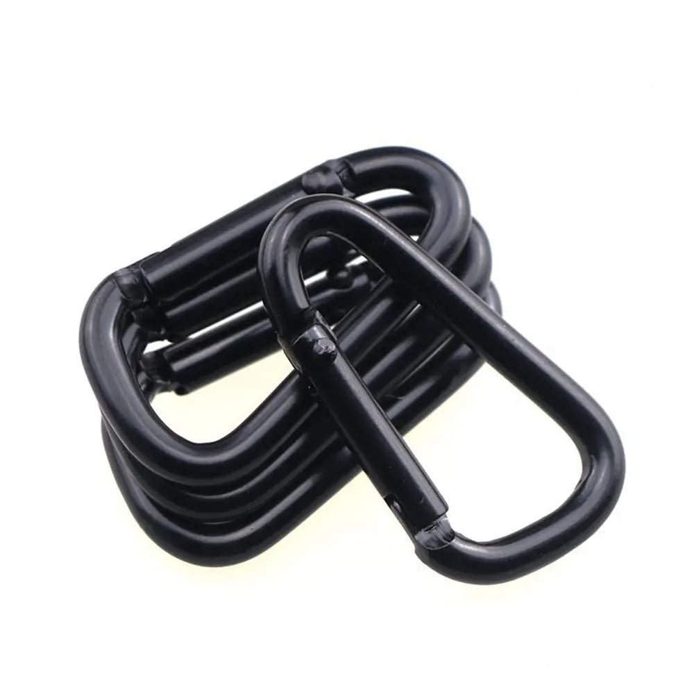10-Pack Aluminum D-Shaped Carabiner Clip